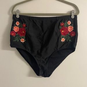 Torrid size 2 high waisted embroidered bikini bottom